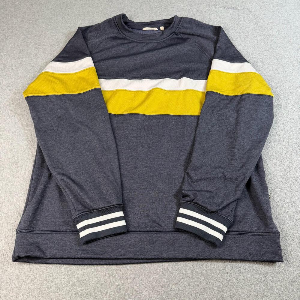Cotopaxi Sweatshirt Men XL Gray Striped Lightweight Fleece Hiking Outdoors Therm